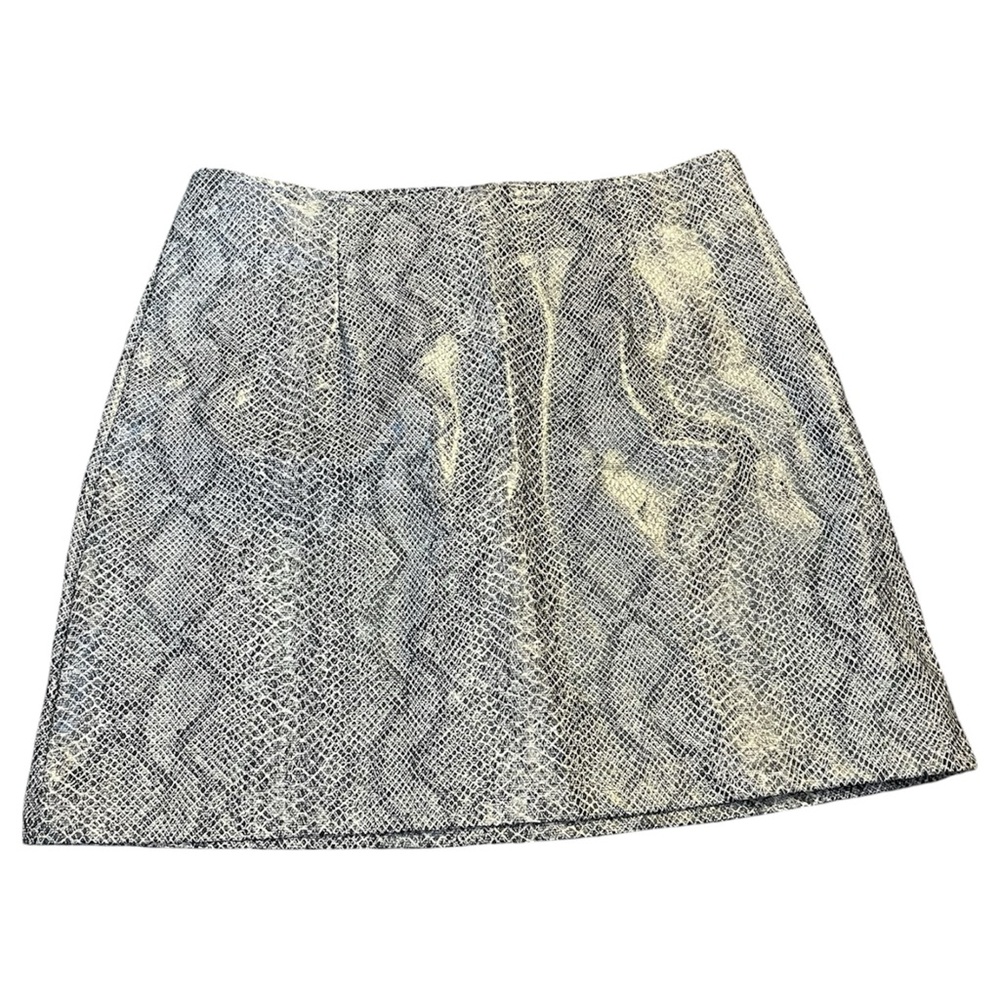 Y2K XOXO Silver Snake-Print Mini Skirt